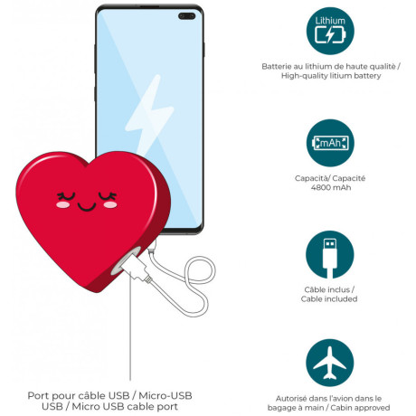 Power Bank Legami - Heart 4800mAh POW0020