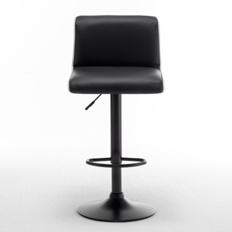 Σκαμπό Bar ArteLibre ARMOR Με Πλάτη Πτυσσόμενο Μαύρο/Λευκό PU/Μέταλλο 45x48x86-107.5cm