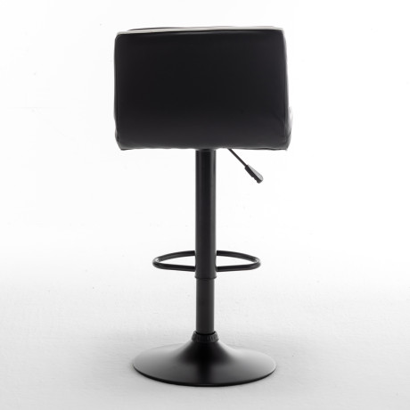 Σκαμπό Bar ArteLibre ARMOR Με Πλάτη Πτυσσόμενο Μαύρο/Λευκό PU/Μέταλλο 45x48x86-107.5cm