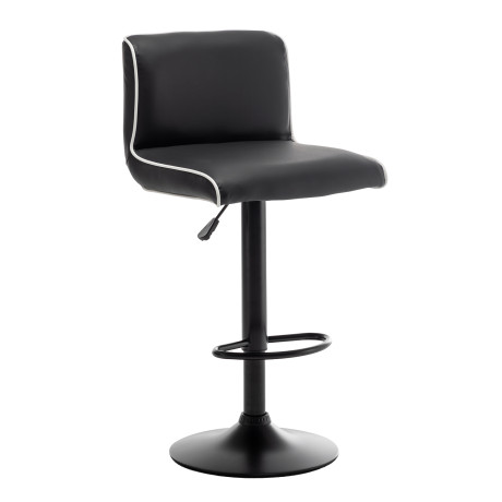 Σκαμπό Bar ArteLibre ARMOR Με Πλάτη Πτυσσόμενο Μαύρο/Λευκό PU/Μέταλλο 45x48x86-107.5cm