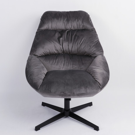 Πολυθρόνα ArteLibre CHANTIERI Γκρι Ύφασμα/Μέταλλο 94x71x83cm