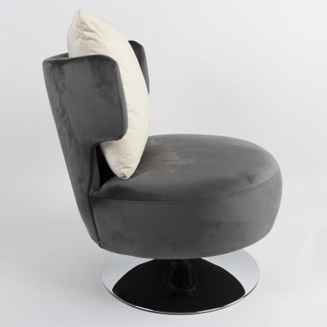 Πολυθρόνα ArteLibre PASSIFLORA Γκρι Σκούρο Ύφασμα/Μέταλλο 76x67x76cm