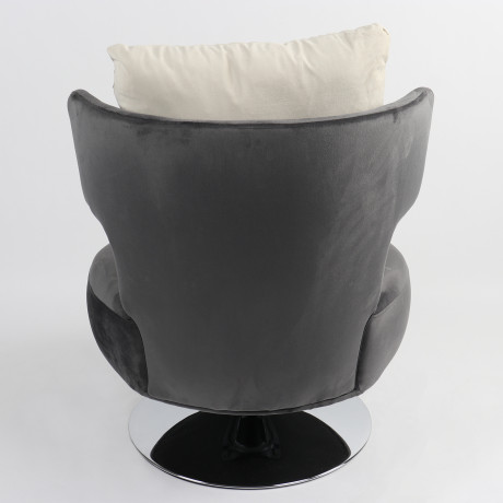 Πολυθρόνα ArteLibre PASSIFLORA Γκρι Σκούρο Ύφασμα/Μέταλλο 76x67x76cm