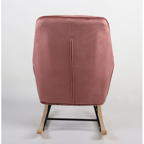 Πολυθρόνα Κουνιστή ArteLibre BERTIE Σάπιο Μήλο Βελούδο/Μέταλλο/Ξύλο 87x72x96cm