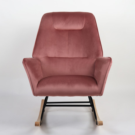 Πολυθρόνα Κουνιστή ArteLibre BERTIE Σάπιο Μήλο Βελούδο/Μέταλλο/Ξύλο 87x72x96cm