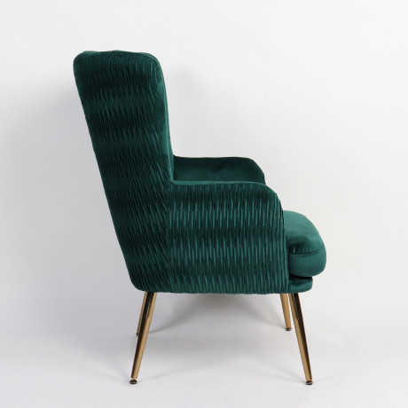 Πολυθρόνα ArteLibre KOLDENREE Πράσινο Βελούδο/Μέταλλο/Ξύλο 74x72x91cm