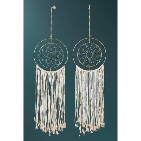 Διακοσμητικό Κρεμαστό ArteLibre Μάτι Κρεμ/Χρυσό Μέταλλο/Ύφασμα 0.5x21x80cm Σε 2 Σχέδια