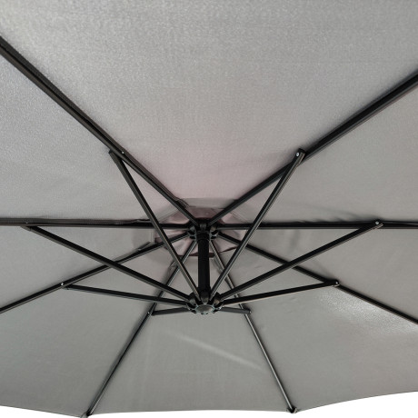 Ομπρέλα Κήπου ArteLibre Κρεμαστή ISLAY Γκρι/Μαύρο Μέταλλο/Ύφασμα Φ3x2.45m