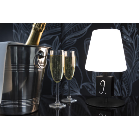 Επιτραπέζιο Φωτιστικό ArteLibre LED Φορητό MICHELLE Με Tag Μαύρο/Λευκό Μέταλλο/Πλαστικό 15.5x15.5x27.5cm