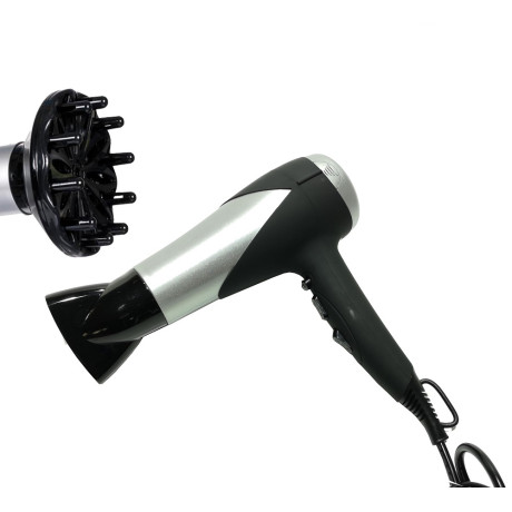 Πιστολάκι Μαλλιών Με 2 Ταχύτητες 3 Επίπεδα Θερμότητας Ασημί/Μαύρο 2000W