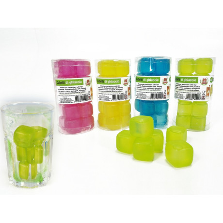 Παγοθήκη Κύβος Διάφανο Πλαστικό Σετ 20Τμχ Σε 4 Χρώματα