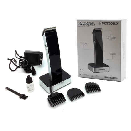 Κουρευτική Μηχανή Επαναφορτιζόμενη Με Βάση Για Γένεια/Μαλλιά 3 Εξαρτήματα Μαύρο 3W