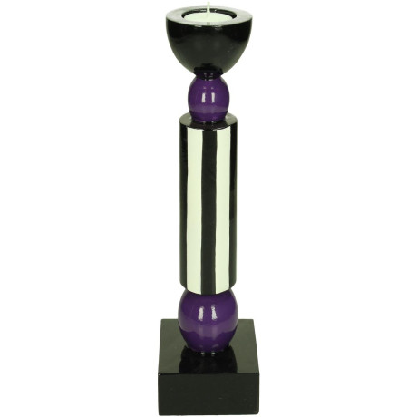 Κηροπήγιο ArteLibre Μοβ Polyresin 8.2x8.2x24cm