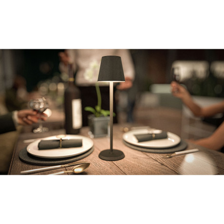 Επιτραπέζιο Φωτιστικό ArteLibre LED Φορητό FELINE Μαύρο Αλουμίνιο 11x11x37.5cm