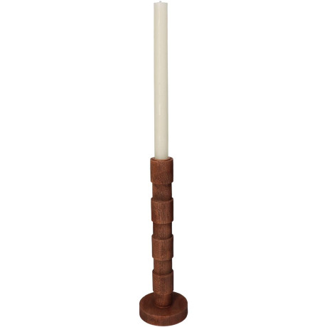 Κηροπήγιο ArteLibre Καφέ Polyresin 8.8x8.8x29.5cm