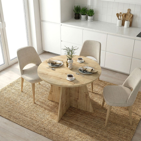 Τραπέζι Tailor Megapap Χρώμα Sapphire oak Ø100x75,7εκ.