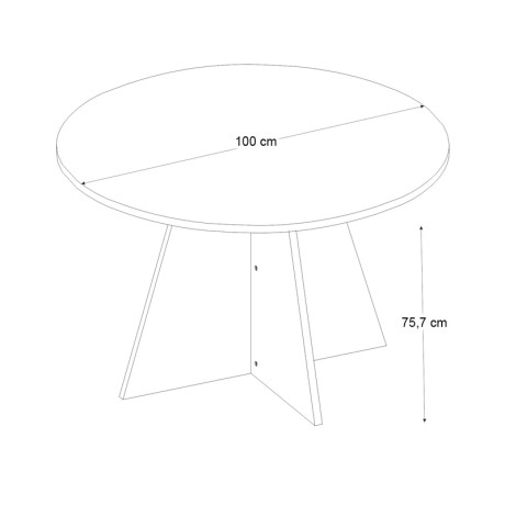 Τραπέζι Tailor Megapap Χρώμα Λευκό εφέ Μαρμάρου Ø100x75,7εκ.