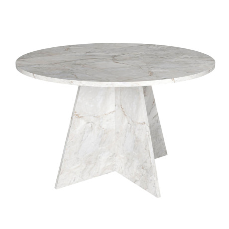 Τραπέζι Tailor Megapap Χρώμα Λευκό εφέ Μαρμάρου Ø120x75,7εκ.