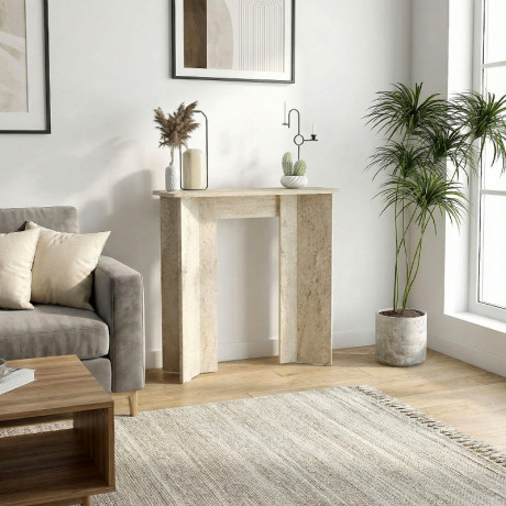 Κονσόλα Mara Megapap Χρώμα Travertine 90x29,6x91,8εκ.