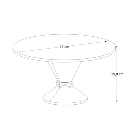 Τραπεζάκι Σαλονιού Lepper Megapap Χρώμα Travertine - Sandstone Ø75x39,8εκ.