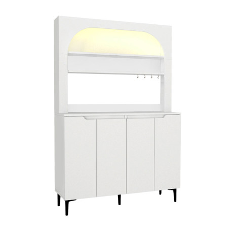 Έπιπλο Κουζίνας με led Melinta 4 Megapap Χρώμα Λευκό 120x40x181,8εκ.