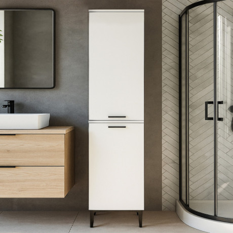 Ντουλάπι με Καλάθι Απλύτων Singa Megapap Χρώμα Λευκό 45x40x180εκ.