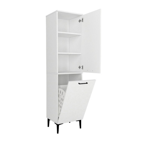 Ντουλάπι με Καλάθι Απλύτων Singa Megapap Χρώμα Λευκό 45x40x180εκ.