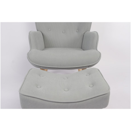 Πολυθρόνα ArteLibre AMARANTHUS Με Υποπόδιο Γκρι 98x70x77cm