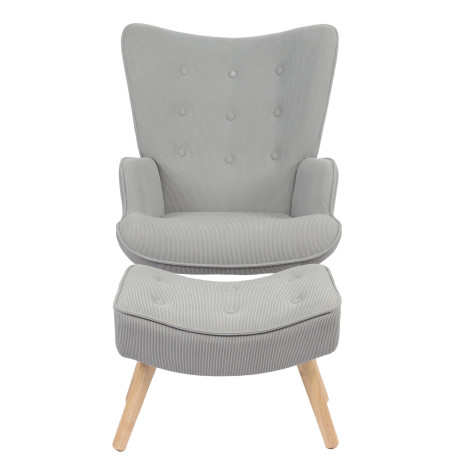 Πολυθρόνα ArteLibre AMARANTHUS Με Υποπόδιο Γκρι 98x70x77cm