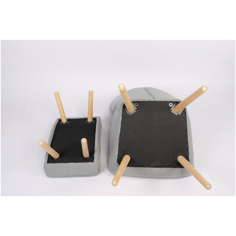 Πολυθρόνα ArteLibre AMARANTHUS Με Υποπόδιο Γκρι 98x70x77cm