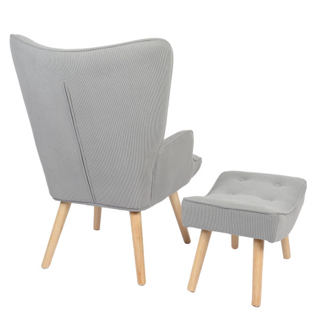 Πολυθρόνα ArteLibre AMARANTHUS Με Υποπόδιο Γκρι 98x70x77cm