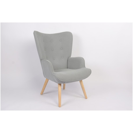 Πολυθρόνα ArteLibre AMARANTHUS Με Υποπόδιο Γκρι 98x70x77cm