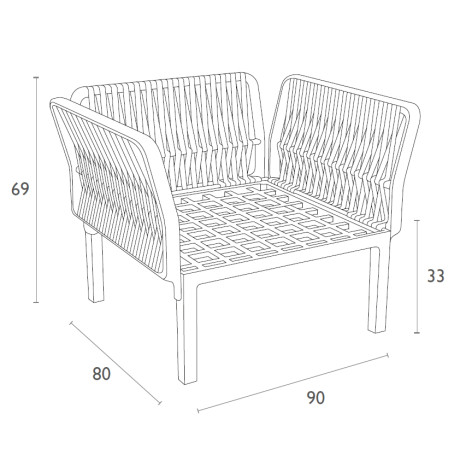 PORTOFINO LOUNGE ΠΟΛΥΘΡΟΝΑ TAUPE/ΜΑΞ. BEIGE(Σ2)ΠΟΛ/ΝΙΟΥ 90X80Χ69εκ.