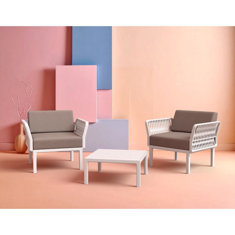 PORTOFINO LOUNGE ΤΡΑΠΕΖΙ WHITE 70X70X33εκ. ΠΟΛ/ΝΙΟΥ