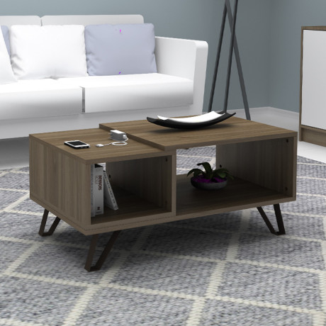 Τραπεζάκι Σαλονιού don Megapap Χρώμα Καρυδί 90x55x44εκ.