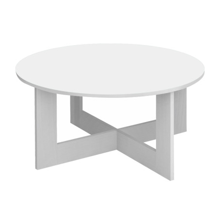 Τραπεζάκι Σαλονιού Kati Megapap Χρώμα Λευκό Ø80x42εκ.