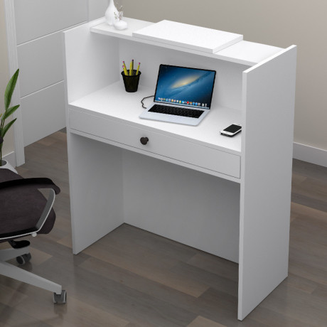 Γραφείο Υποδοχής - Reception Mezzo Megapap Χρώμα Λευκό 90x40x110εκ.