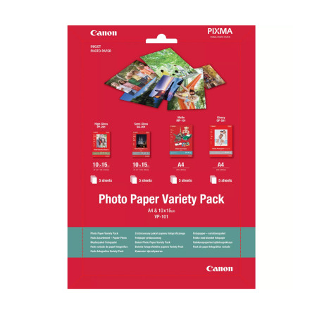 Paper Canon vp-101 Photo Variety Pack 4x6” and a4 - 20 Sheets