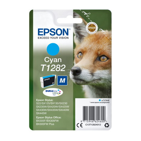 Ink Epson T12824011 Cyan With Pigment ink new Series fox-Size m