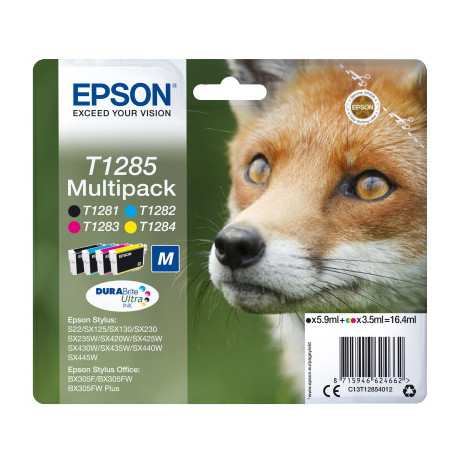 Ink Epson T12854011 Multipack Containing 4 Cartridges ink new Series fox-Size m