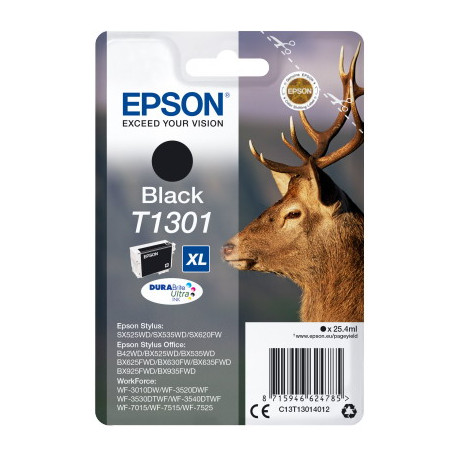 Ink Epson T13014010 Black With Pigment ink new Series Stag-Size xl (25,9ml)