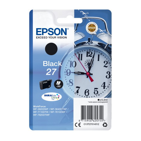 Ink Epson 27 C13t27014010 Black Crtr -350pgs - 6.2ml