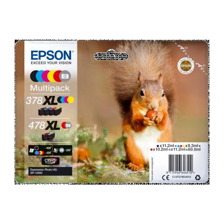 Ink Epson T379d C13t379d4010 Black 11.2 ml C+m+y 9.3ml red 10.2ml Grey 11.2 ml