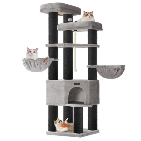 Feandrea cat Tower Xxl, Height 186.7 cm, up to 4 Cats, Σκούρο Γκρι & Μαύρο (Pct008g02) (Feapct008g02)