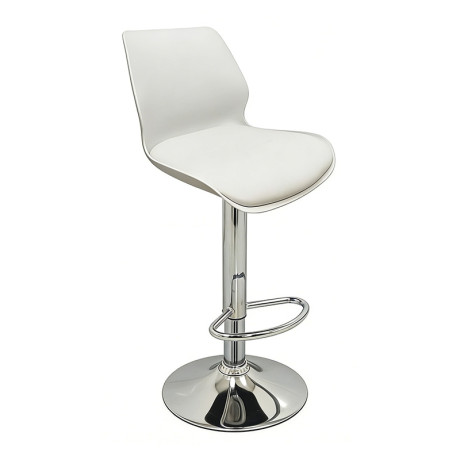 Σκαμπό Μπάρ 2τμχ Bar49 White Pu/Pvc 39X45X102εκ.