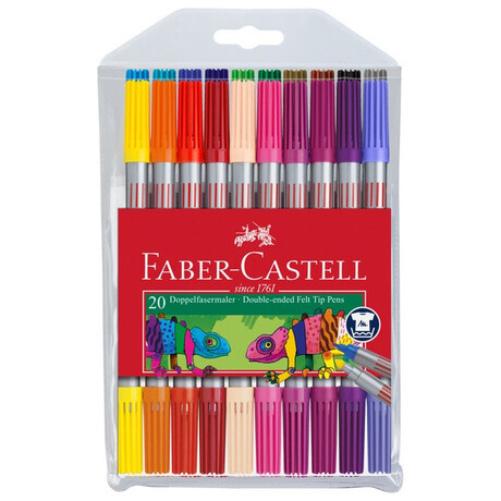 Μαρκαδόροι Faber-Castell Ζωγραφικής Διπλή Μύτη 20 Χρώματα 151119