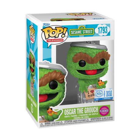 Funko Pop! Television: 123 Sesame Street - Oscar the Grouch (Flocked) (Special Edition) #1793 Vinyl Figure