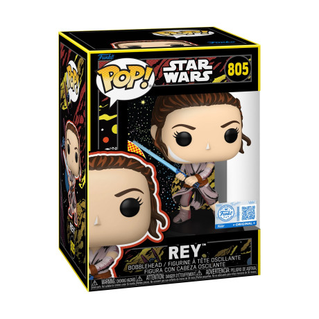 Funko Pop! Star Wars: the Force Awakens - rey (Retro) (Special Edition) #805 Bobble-Head Vinyl Figure