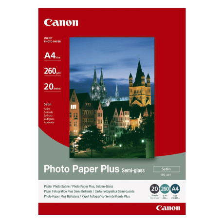 Canon Φωτογραφικό Χαρτί a4 Semi Gloss 260g/m² 20 Φύλλα (1686b021) (Can-Sg201a4)
