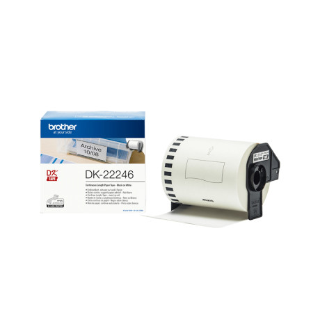 Brother dk-22246 Continuous Paper Label Roll – Black on White, 103mm Wide (Dk22246) (Brodk22246)